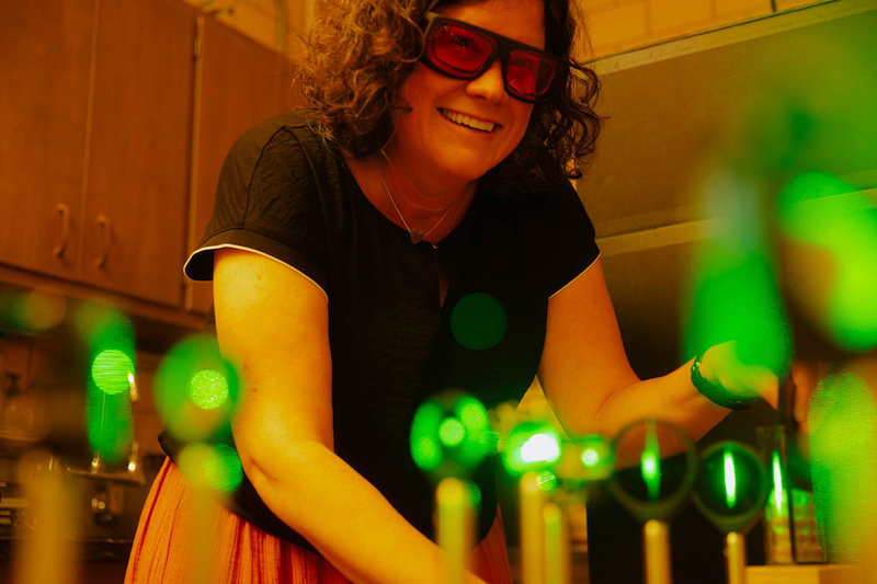 Jacqueline Reber in her lab